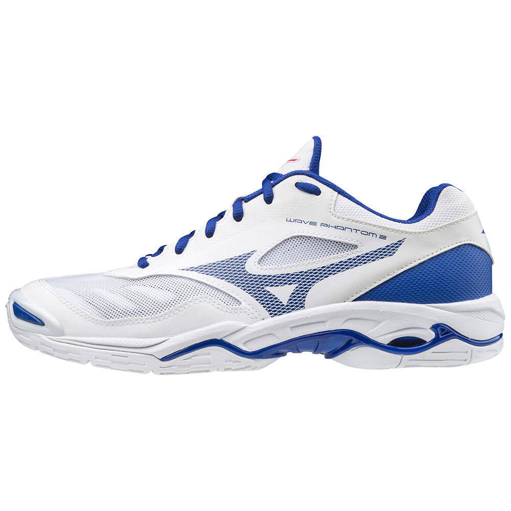 Scarpe Da Pallamano Mizuno Wave Phantom 2 Uomo - Bianche/Blu/Rosa - 78340-MRWA